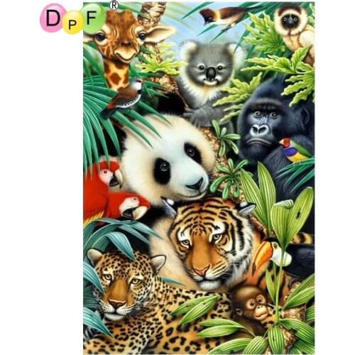 DPF DIY diamond embroidery A group of animals rhinestone square crafts home decor diamond painting cross stitch diamond mosaic
