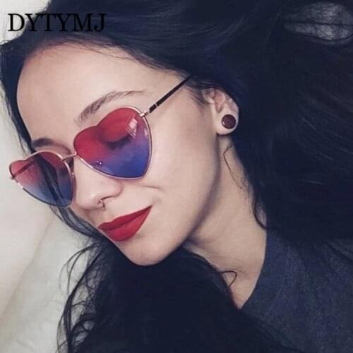 DYTYMJ 2020 Heart Sunglasses Women Love Retro Sunglasses Women Luxury Brand Glasses Women Mirror Vintage Oculos De Sol Feminino