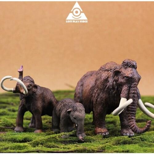 PVC figure model toy Mammoth long hair elephant 3pcs/set