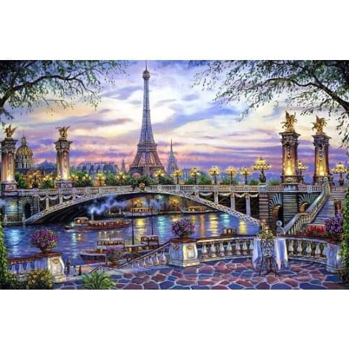 Purple Tower Style The wooden puzzle 1000 pieces ersion jigsaw puzzle white card adult childrens educational toys