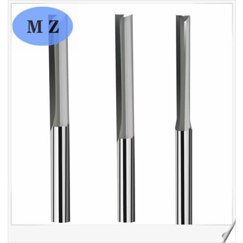 10pcs 3.175mm CED 2mm CEL 17mm Straight Slot Bit Wood Cutter CNC Solid Carbide Two Double Flute Bits CNC Router Bits