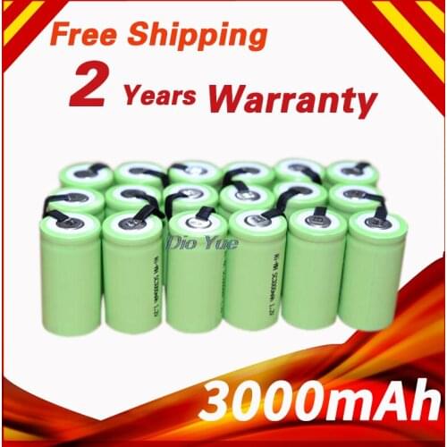 Golooloo 10Pcs/Lot 3000mAh 1.2V Sub C SC Ni-MH NiMH Rechargeable Battery Batteries