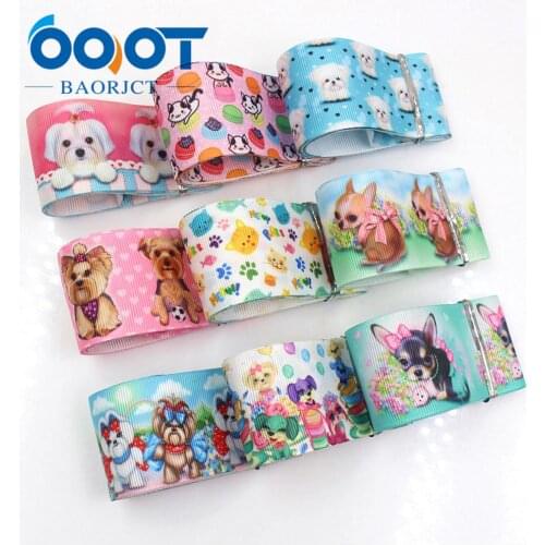 OOOT BAORJCT I-19411-927,1-1/2",10yards animal Thermal transfer Printed grosgrain Ribbons,bow cap DIY accessories decorations