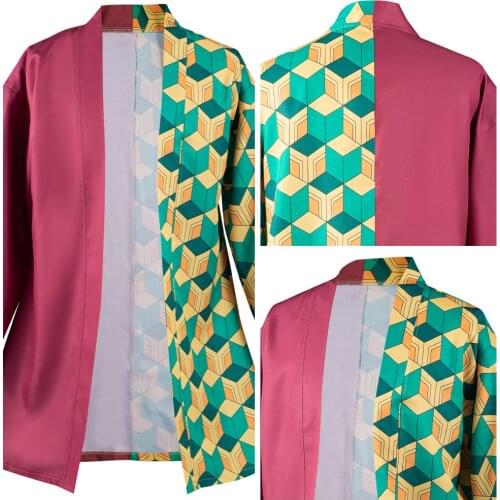 Demon Slayer Tomioka Giyuu Cosplay Costumes Halloween Carnival Suit with Earrings Belt