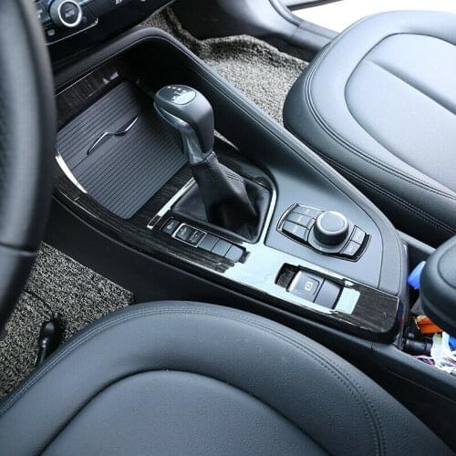 LHD Black Ash Wood Grain Center Console Frame for BMW X1 F48 16-19 X2 F47 2018