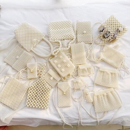 Fashion Mini Pearl Bag Women Handbag Vintage Handmade Beaded Banquet Party Shoulder Bag 2020 Luxury Womens Coin Purse Handbags