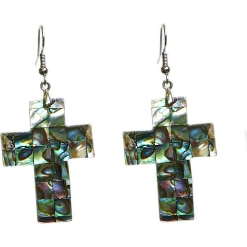 Fashion 5 pairs of cross-shaped abalone shell ladies hot earrings