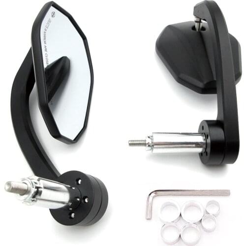 Motorcycle Universal 7/8" 22MM Black CNC Aluminium Handle Bar End Rearview Side Mirror For Honda CB500x CBF600 PCX MSX125 Shadow