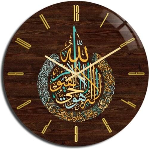 Muslim Eid Living Room Clock on Wall Acrylic Vintage Round Clocks Decor Home Bedroom Art Easy to Read Watch Retro Reloj Ppared