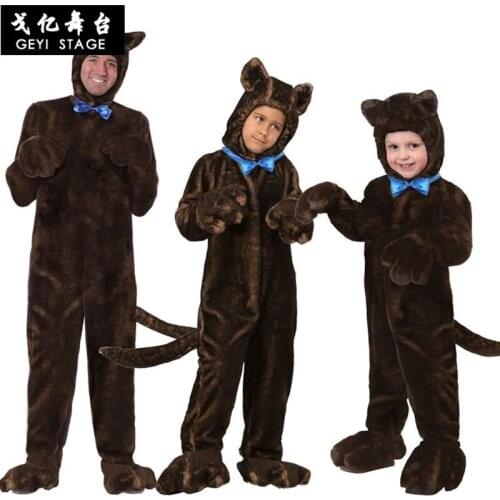 New Animals black dog Costumes Classic cosplay costume halloween for KIds Boys adult Clothes Onesie Jumpsuit Suit