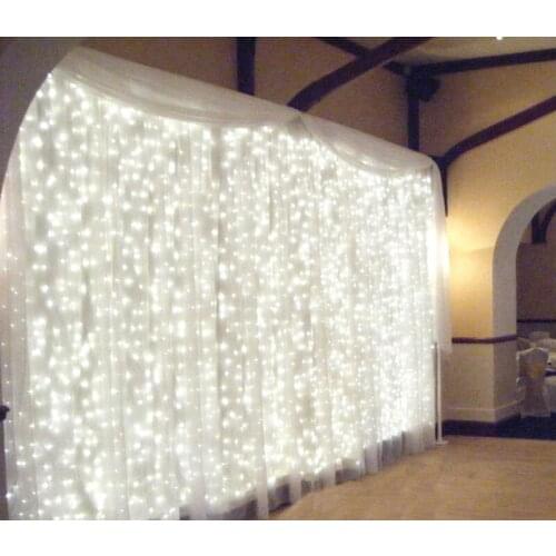 6Mx3M 600 LED Waterfall Outdoor Christmas Fairy String Curtain Light Wedding Hotels Party Event Stage Hotel Garden Club Supplies