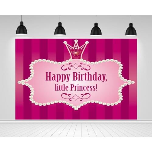 Scopiso Photography Backdrop Birthday Party Cute Little Princess Bright Pink Purple Striped Photographic Background Studio Props