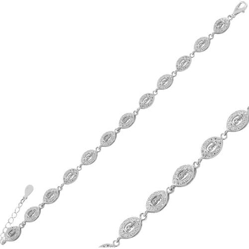 Silver 925 Sterling Love Zircon Cubic Zirconia Bracelet