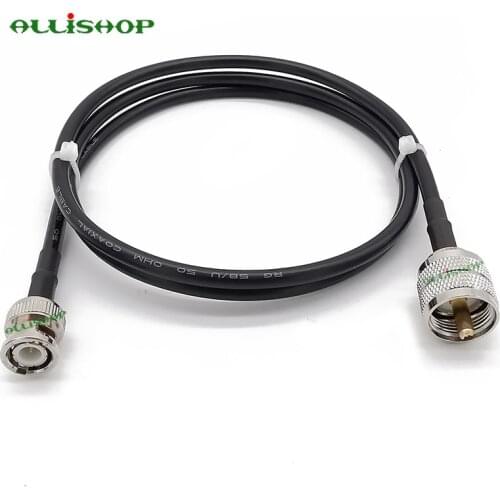 UHF PL-259 Male to BNC Male RG58 Antenna Extension Cable SO-239 Pigtail Connector for Hamdheld Ham Radio 1M 3M 6M 9M 12M 15M