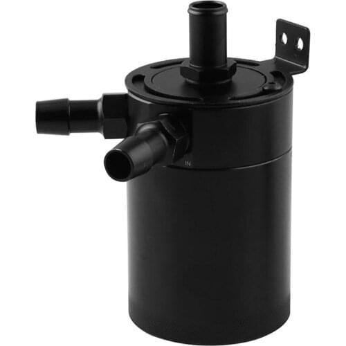 Universal Car Baffled 2-Port Oil Catch Can Tank Reservoir Air-Oil Separator