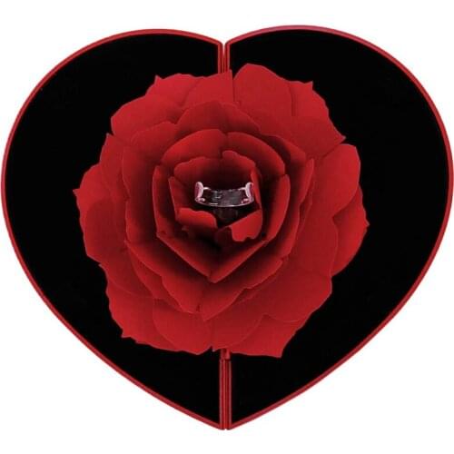 Rose Flower Rotating Ring Box, Proposal Box, Rose Wedding Engagement Ring Box, Jewelry Storage Box, Valentines Best Female Gift