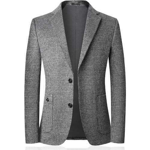 High Quality Mens Wool Suit Coat Wool Blends Casual Blazers Men Suit Top Male Solid Business Casual Mens Coats and Jackets