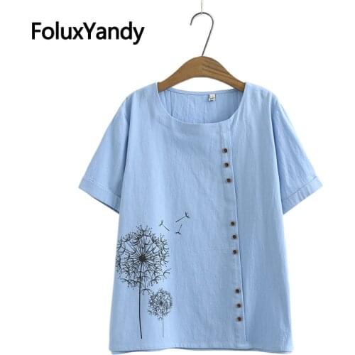 Print Tops 2021 Women Summer Tops Plus Size O Neck Casual Short Sleeve T-Shirt XXXL 4XL KKFY5441