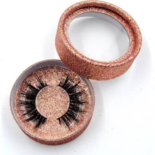 1 pair 3D mink eyelashes hand made natural long cross Reusable Popular False Lashes Makeup with glitter box Full Strip Lashes