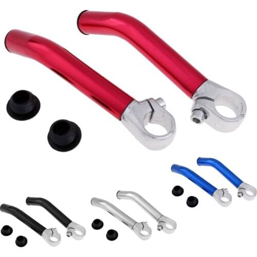 1 Pair Aluminum Alloy Bike Bicycle Cycling Handlebar Bar End Lock-on with 2 Bar Plugs