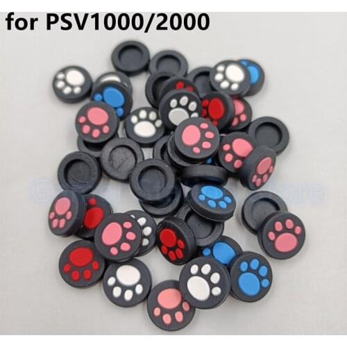 12pair Cute Cat Paw Analog Thumb Stick Grip Cover Protective Rocker Caps For PlayStation Psvita PS Vita1000 PSV2000 Replacement