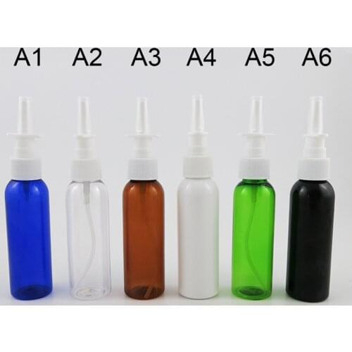 2oz 60ml Empty PET Plastic Nasal Spray Bottles Pump Sprayer Mist Nose Spray Refillable Bottle makeup liquid dispensing tool