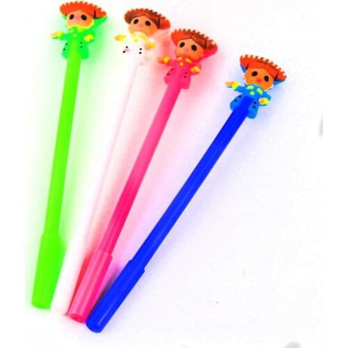 4 Options Kawaii Doll Type Gel Pen Stationery Gift 0.5mm Blue Black Ink for School Office Writin Pens