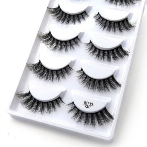 5 pairs false eyelashes 3D mink lashes natural makeup eyelash extension long cross volume soft fake eye lashes winged faux cils