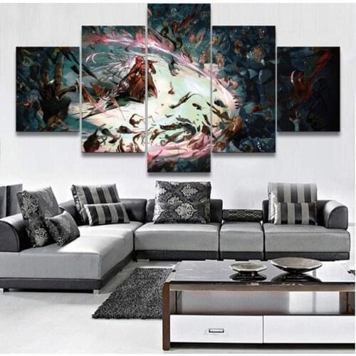 5 Piece Wall Art Canvas Anime Manga Figure Pictures Orc Massacre Posters And Prints Home Decoration Paintings For Bedroom Wall