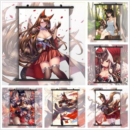 WTQ Azur Lane Akagi Anime Manga HD Print Retro Poster Canvas Art Anime Posters Wall Decor Poster Wall Art Picture Home Decor