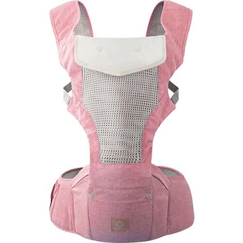 Breathable Baby Carrier with Hip Seat Lumbar Support Waist Stool for Newborn Infants Toddlers Comfortable Baby Backpack Carrier