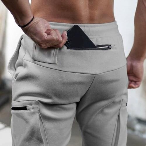 Autumn New Men Joggers Pants Casual Quick-drying Zipper pants with multiple pockets High Quality Bodybuilding SweatPants