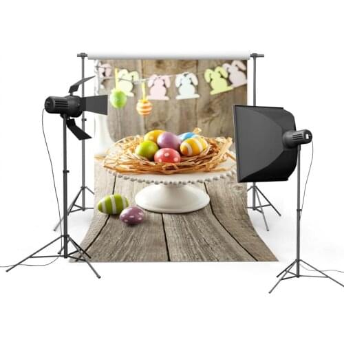 Easter Day Newborn Celebration Photo Background Rabbits Eggs Nest Wood Photography Background Backdrops Studio Photo Shoots Prop