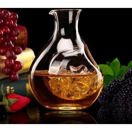 300-400ml Crystal Glass Wine Decanter Creative Whiskey Vodka Sake Shochu Hip Flask Pitcher Thumb Wine Bottle