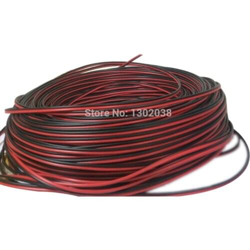 30M/lot Tinned copper 18AWG red black 2pin cable, red black 2pin 18 AWG wire