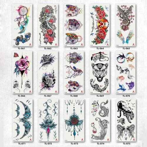 Cool Dream Catcher Rose Flower Goldfish Temporary Tattoo Sticker Body Art Decal