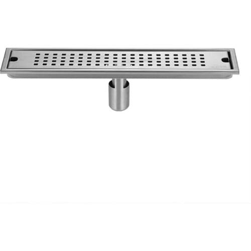 Linear Shower Drain 12/24 inch with Removable Grate Brushed 304 Stainless Steel Shower Drain with Hair Strainer 16FA