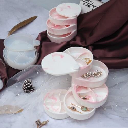 DIY Multi-layer Jewelry Rack Mold Water Drop Storage Box Silicone Mold Overlapping Rotating Jewelry Box Crystal Epoxy Mold