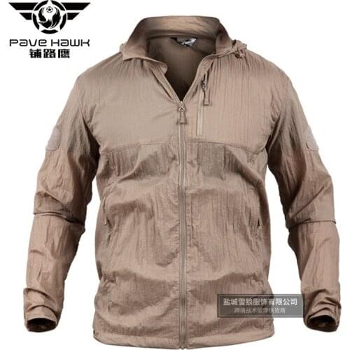 Men Summer Camouflage Outdoors Skin Thin Clothes Windbreaker Tactical Quick-Dry Climbing Camping Anti-UV Sunscreen Jacket