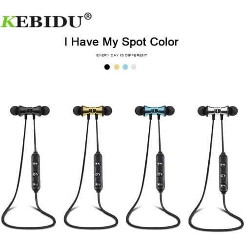 Kebidu Bluetooth 4.2 sports Build-in Mic Earphone Waterproof Magnetic attraction Headset with Charging Cable Earphone for iPhone