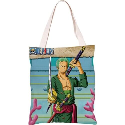NEW Anime One Piece Nami Usopp Monkey D Luffy Roronoa Zoro pattern handbag Bag Model canvas Shopping bag toys Gift