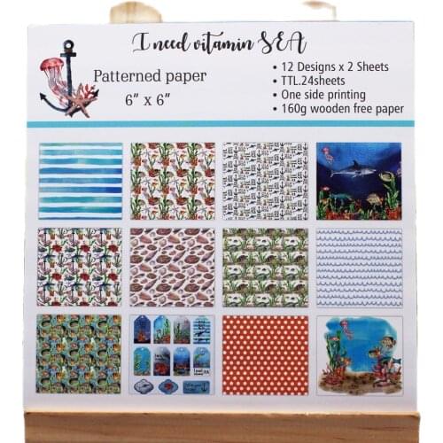 Single-side Submarine World Patterned Paper Origami Background Paper Card Making DIY Scrapbook Paper Craft Handmade Craft Paper