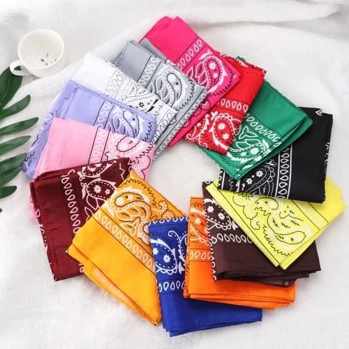 Paisley Bandana Printed Square Scarves Wristband Hair Band Neck Scarf Headwear Handkerchief Unisex Fashion