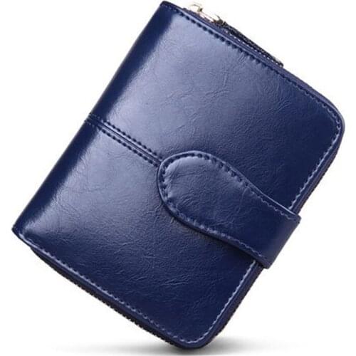 Simple Fashion Women Mini Purse PU Leather Solid Color Zipped Clutch Bag Card Holder Ladies Girls Casual Short Wallet Best Sale