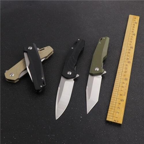 Folding knife outdoor camping D2 steel sharp pocket hunting knife G10 handle tactical self defense EDC tool pocket kitchen knife