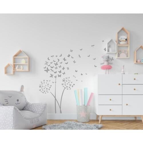 Butterfly Dandelion Wall Sticker 50 X100 CM Elegant Design Pleasing Appearance Quality Wink Attractive Useful Wall Adhesive 2021 Trend