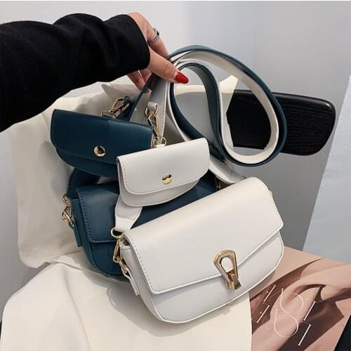Small PU Leather Crossbody Bags for Women 2021 Handbag Fashion Designer Simple Shoulder Purses Ladies