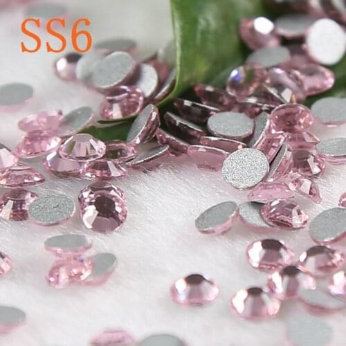 Light pink 3d nail art rhinestones DIY Non Hot Fix Rhinestones 3d nail art rhinestones ss6 1440pcs