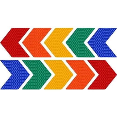 10PCS/Set Arrow Shaped Reflective Stickers, Car Reflective Decal, Reflective Tape, Night Safety Stickers for Bicycle, Wheelchair