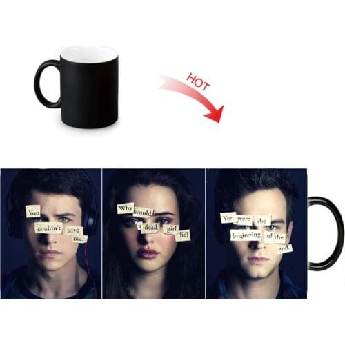 Thirteen Reasons Why Color Change Coffee Cup Heat Reveal Sensitive Mug Temperature Sensing Mugs Birthday Gift 350ml